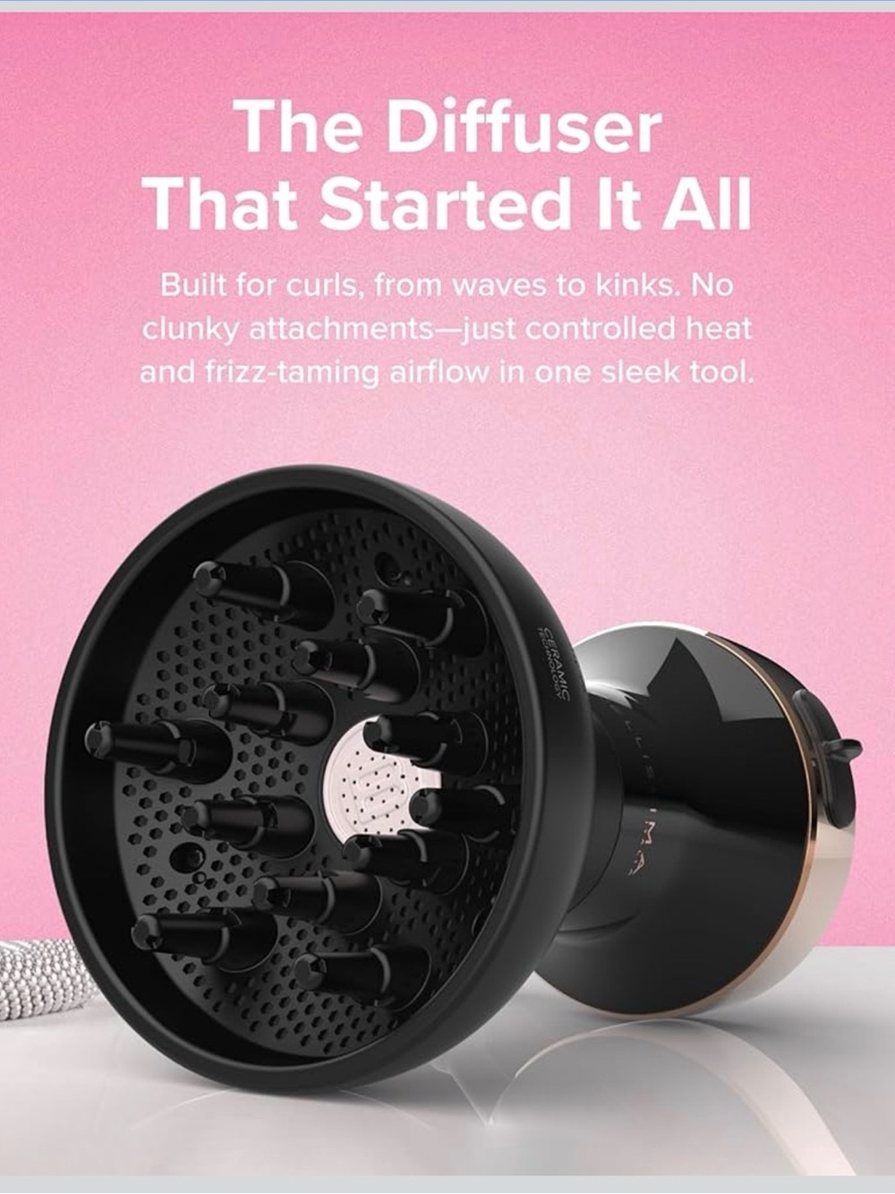 Bellissima Diffon Ceramic Diffuser for Curly Hair 2-in-1 Blow Dryer Diffuser - Picture 3 of 9